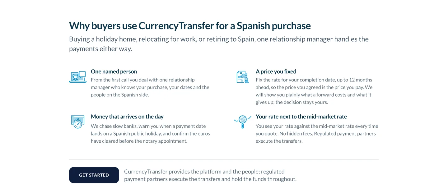 Why buyers use CurrencyTransfer, Figma frame, 1440px